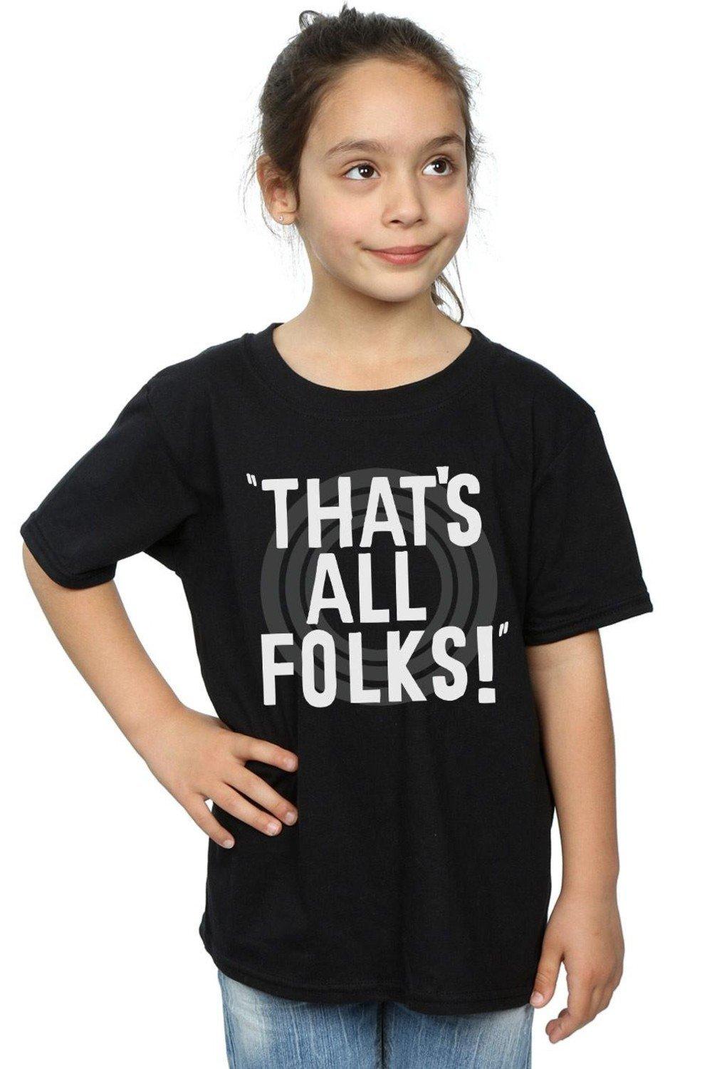 That’s All Folks Text Cotton T-Shirt