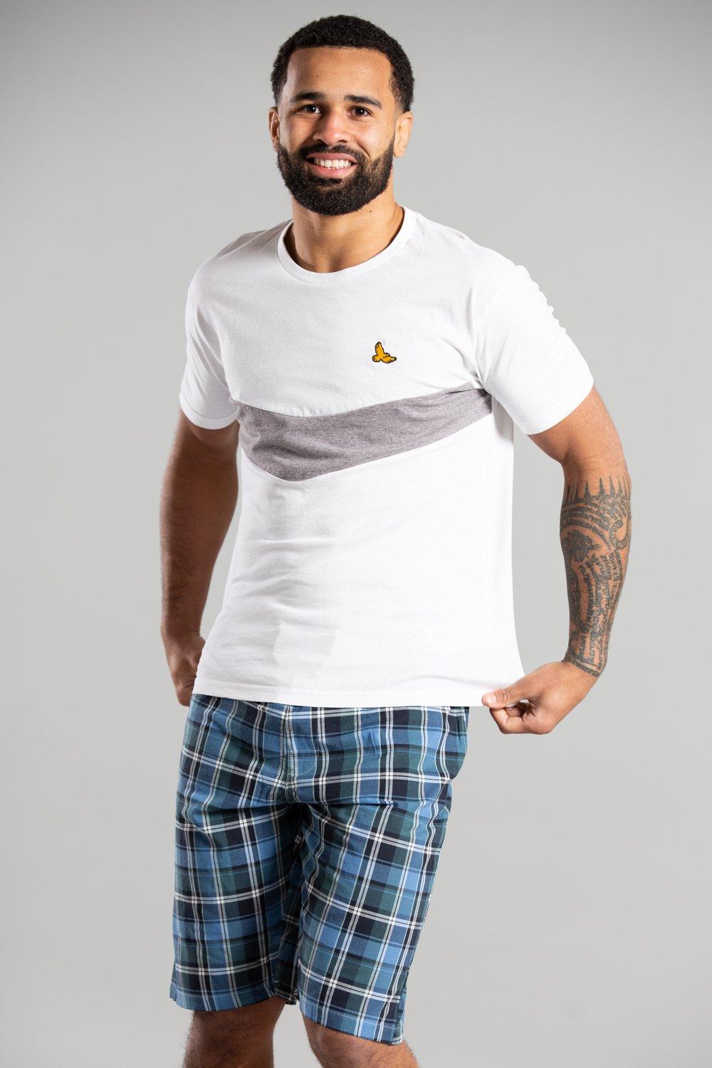 Cotton Loungewear Check Short and T-shirt Set