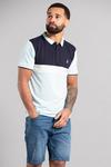 Kensington Eastside Short Sleeve Cotton Colour Block Pique Polo Shirt thumbnail 1