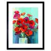 Artery8 Wall Art Print Flowers Red Bouquet Vase Art Framed 9x7 inch thumbnail 1