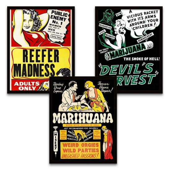 Artery8 Propaganda Prohibition Framed Posters Wall Art Print Home Decor Premium Pack of 3 2