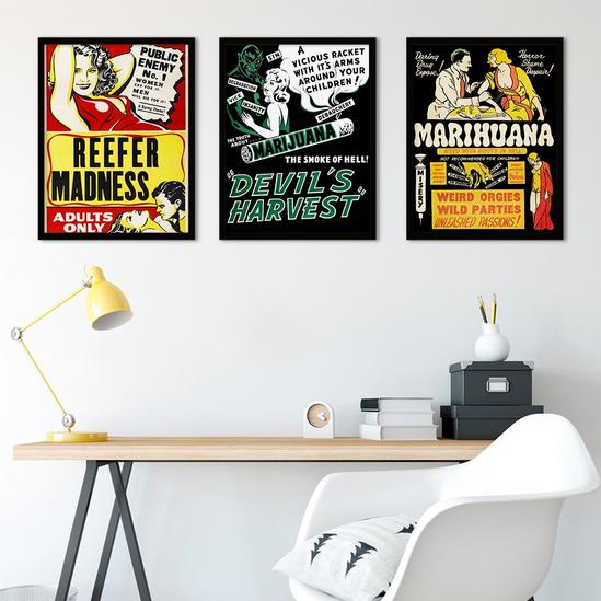 Artery8 Propaganda Prohibition Framed Posters Wall Art Print Home Decor Premium Pack of 3 3