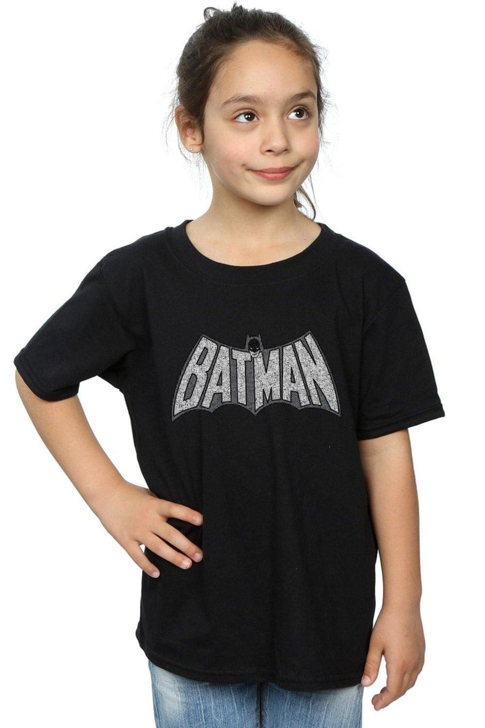 Batman Retro Crackle Logo Cotton T-Shirt