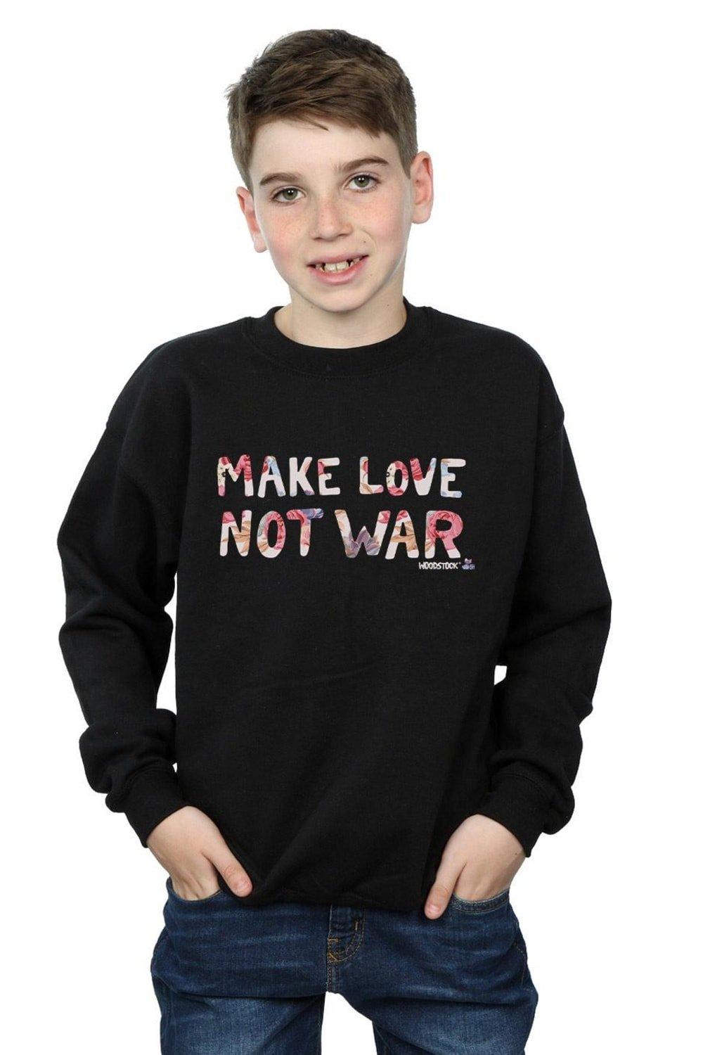 Make Love Not War Floral Sweatshirt