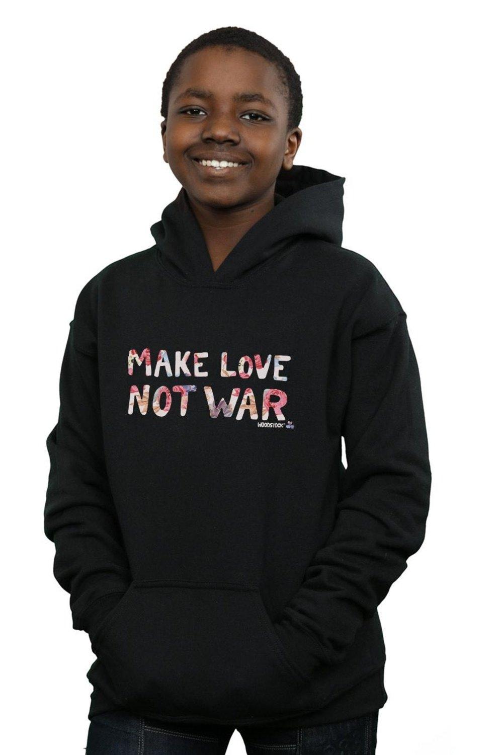 Make Love Not War Floral Hoodie