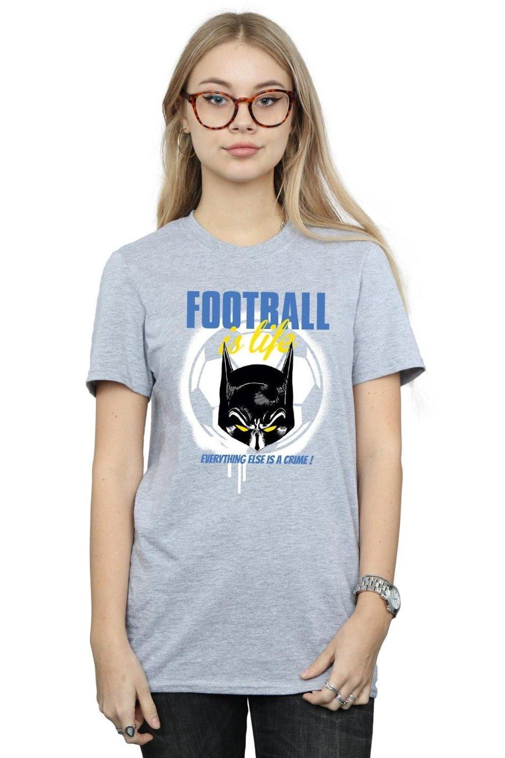 batman football is life cotton boyfriend t-shirt