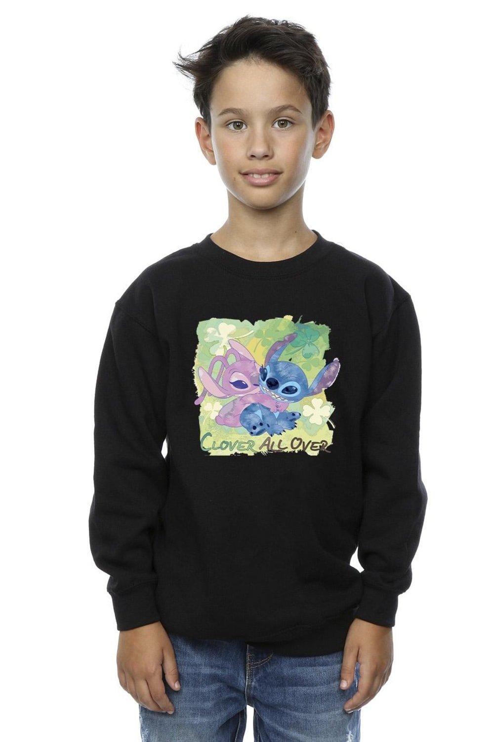 Lilo And Stitch St Patrick’s Day Clover Sweatshirt