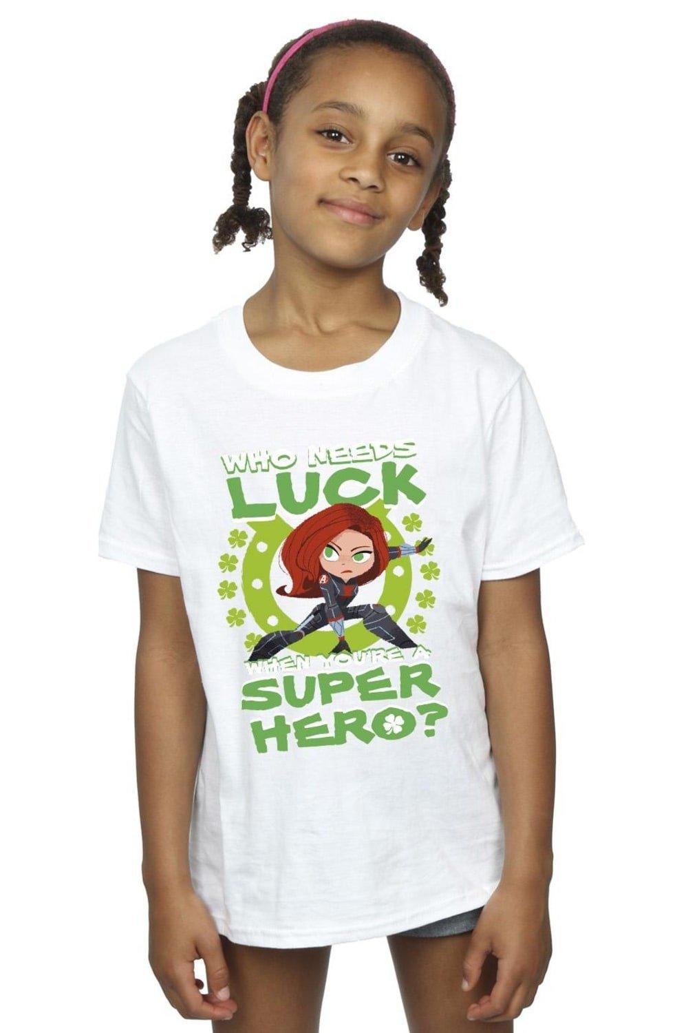 St Patrick’s Day Black Widow Luck Cotton T-Shirt