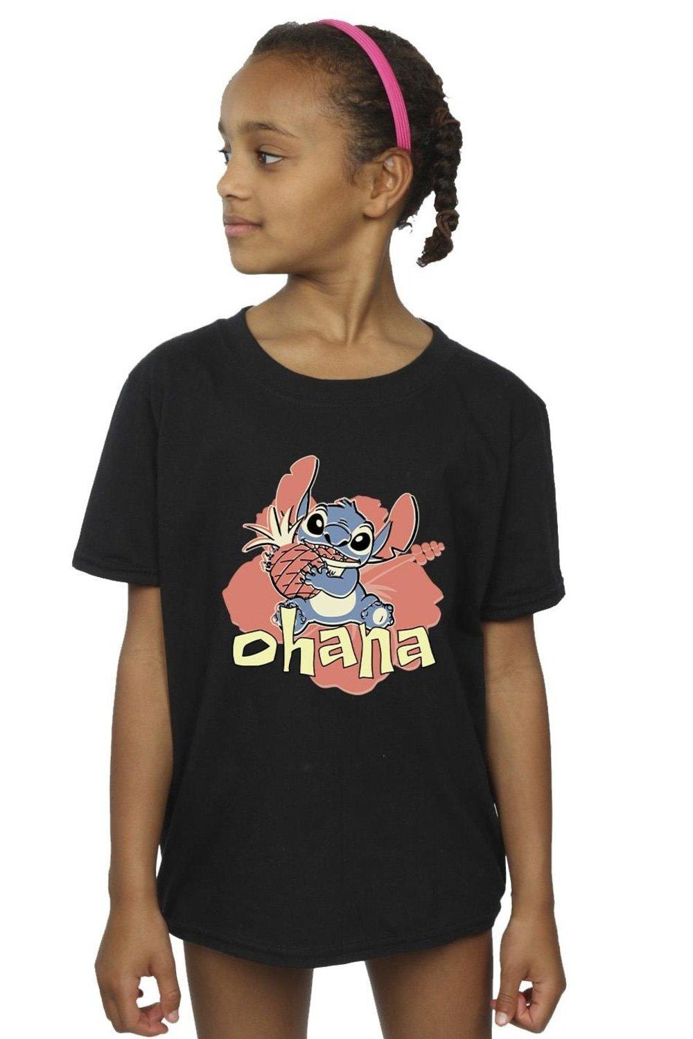 Lilo And Stitch Ohana Pineapple Cotton T-Shirt