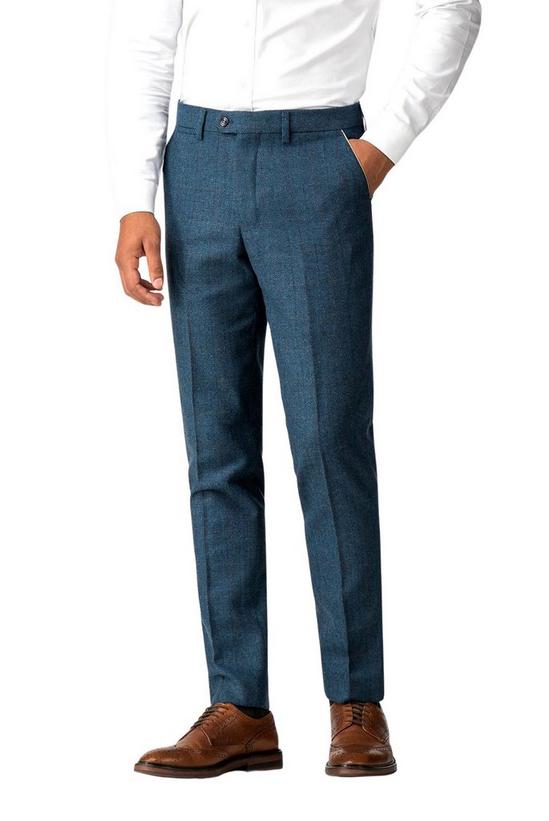 Marc Darcy Herringbone Check Slim Fit Suit Trousers 1