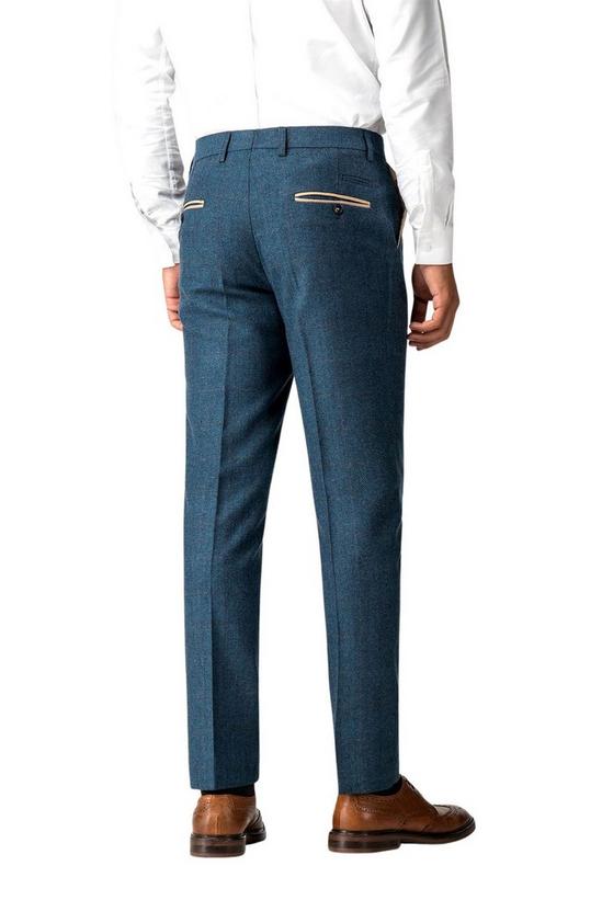 Marc Darcy Herringbone Check Slim Fit Suit Trousers 2