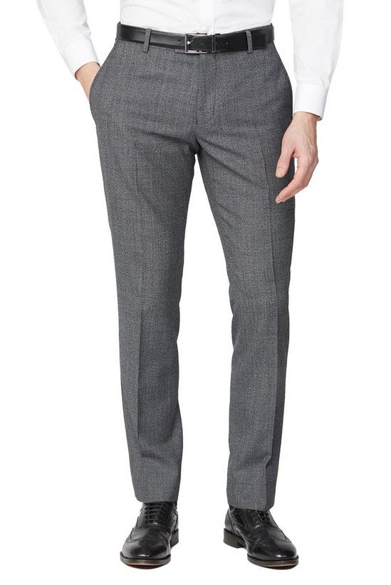 Racing Green Texture Wool Blend Tailored Suit Trousers 1