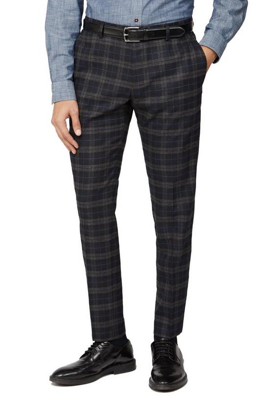 Ben Sherman Brushed Check Slim Fit Suit Trousers 1
