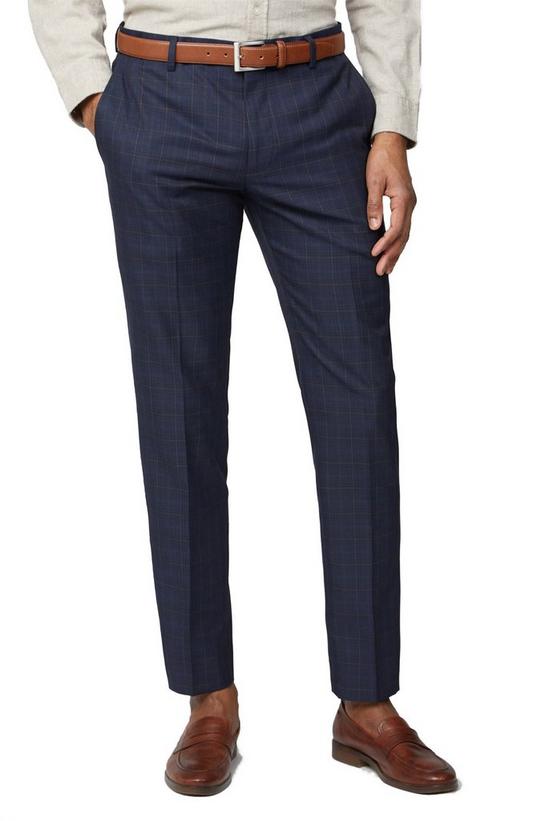 Limehaus Overcheck Slim Suit Trousers 1