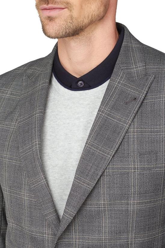 Jeff Banks Jaspe Check Wool Blend Regular Fit Suit Jacket 4