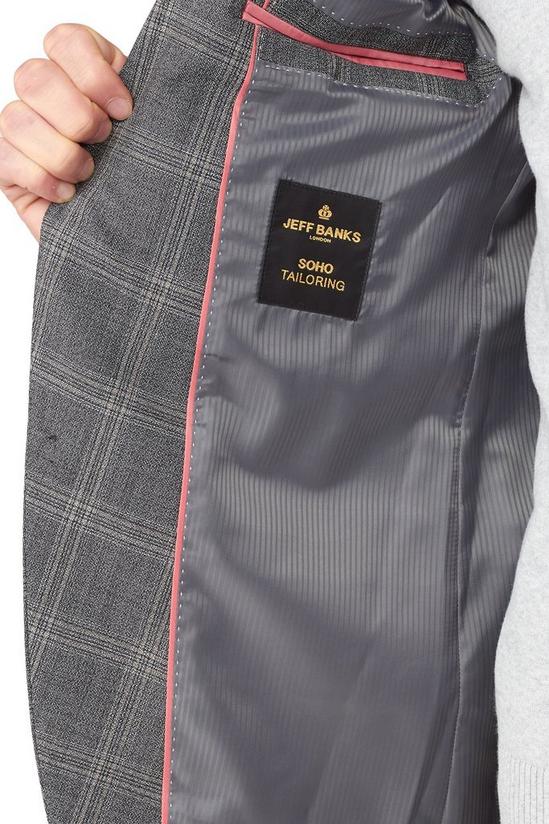 Jeff Banks Jaspe Check Wool Blend Regular Fit Suit Jacket 5