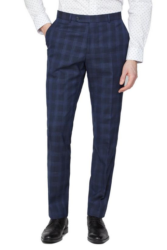 Jeff Banks Check Wool Blend Soho Suit Trousers 1