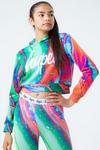 Hype Coral Marble Crop Pullover Hoodie thumbnail 1