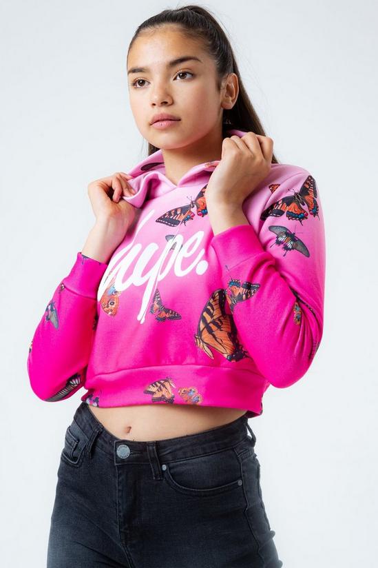 Hype Butterfly Fade Crop Pullover Hoodie 1