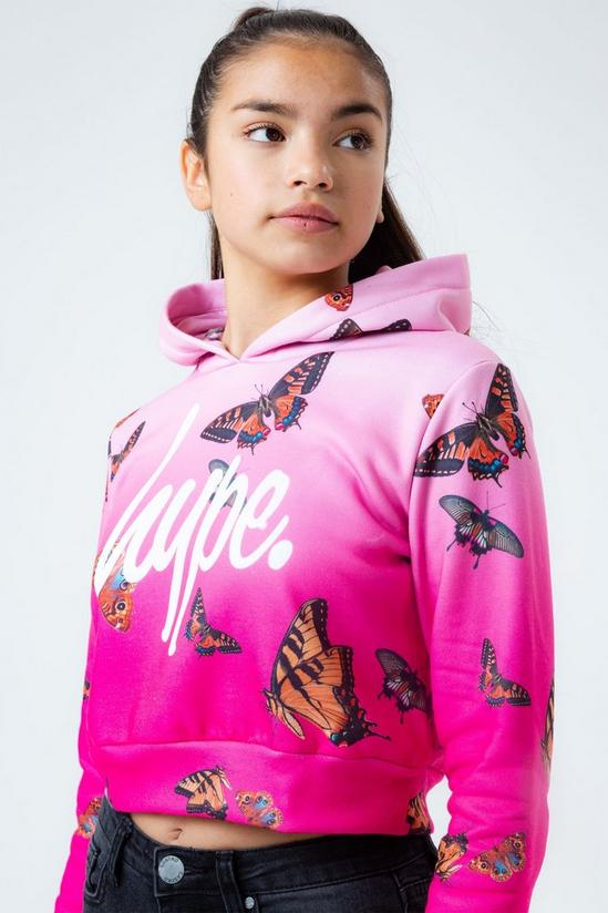 Hype Butterfly Fade Crop Pullover Hoodie 4