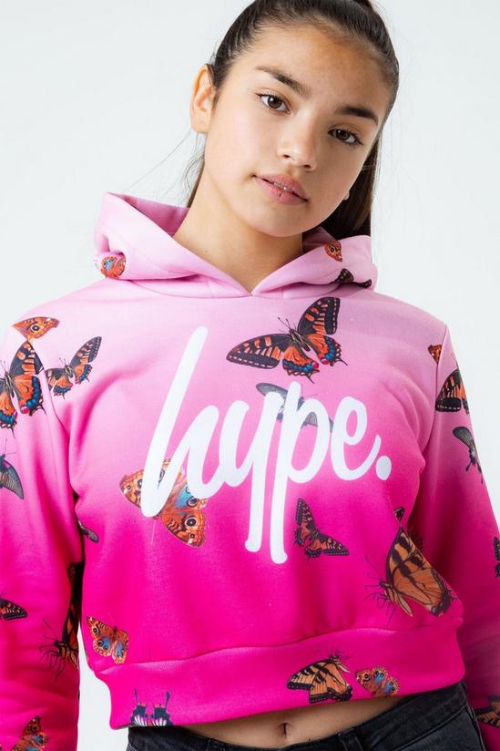 Hype Butterfly Fade Crop Pullover Hoodie 5