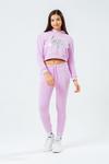 Hype Lilac Balloon Sleeve Crop Pullover Hoodie thumbnail 2