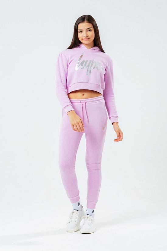 Hype Lilac Balloon Sleeve Crop Pullover Hoodie 2