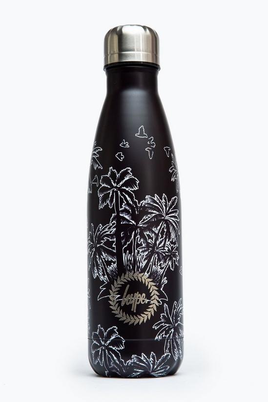 Hype Black Leaves Metal Reusable Bottle 1