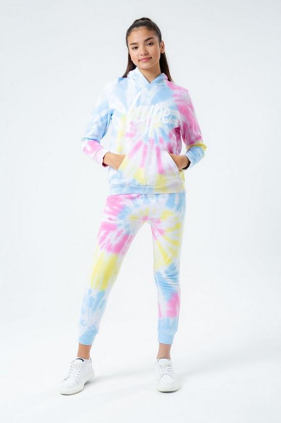 Hype Rainbow Pastel Tie Dye Script Logo Pullover Hoodie 2