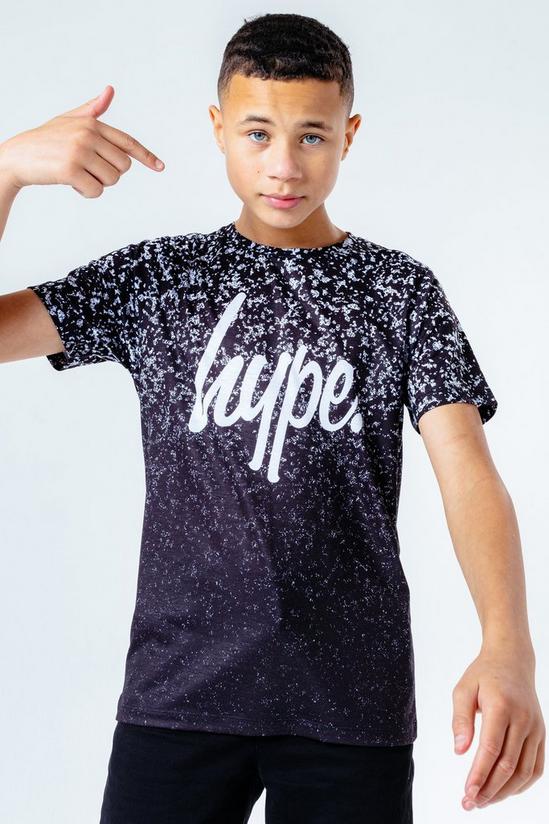 Hype Black Blotch Speckle Fade T-Shirt 1
