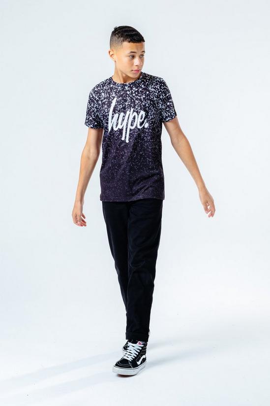 Hype Black Blotch Speckle Fade T-Shirt 2