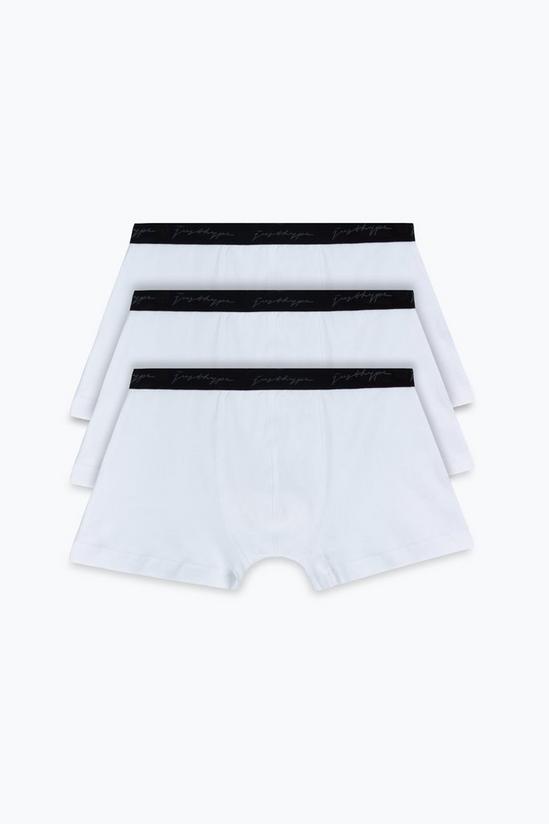 Hype 3 Pack White Trunk Boxers 1