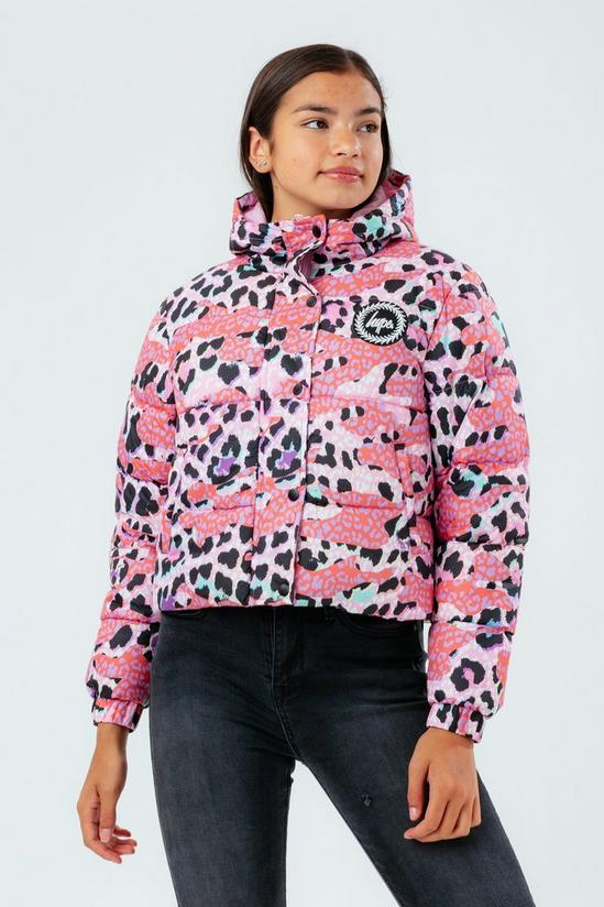 Hype Leopard Camo Cropped Puffer Jacket 1