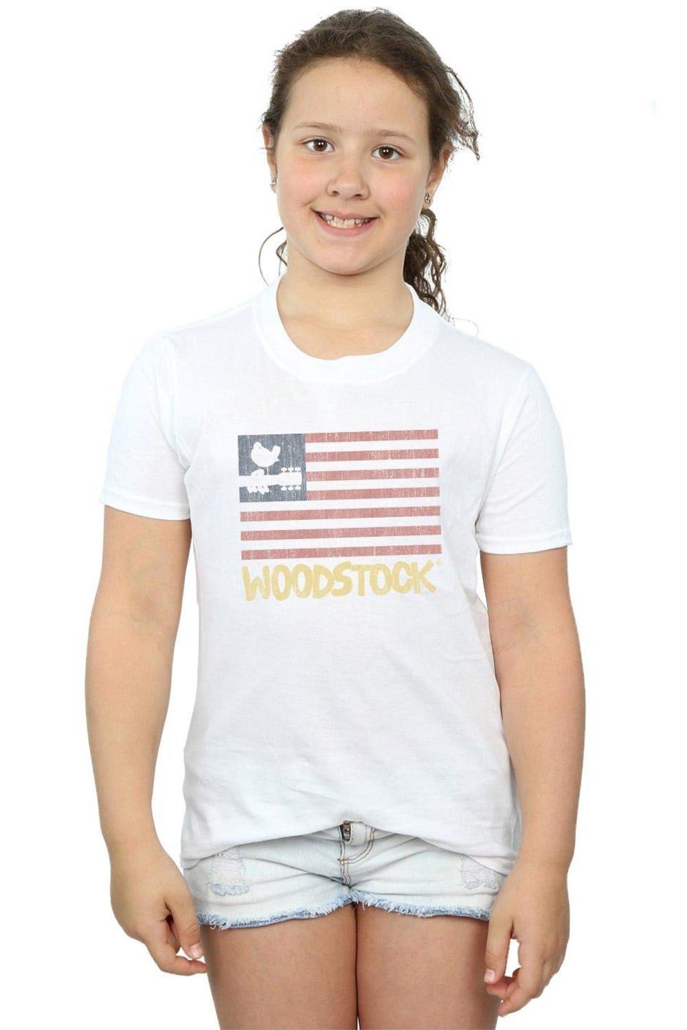 Distressed Flag Cotton T-Shirt