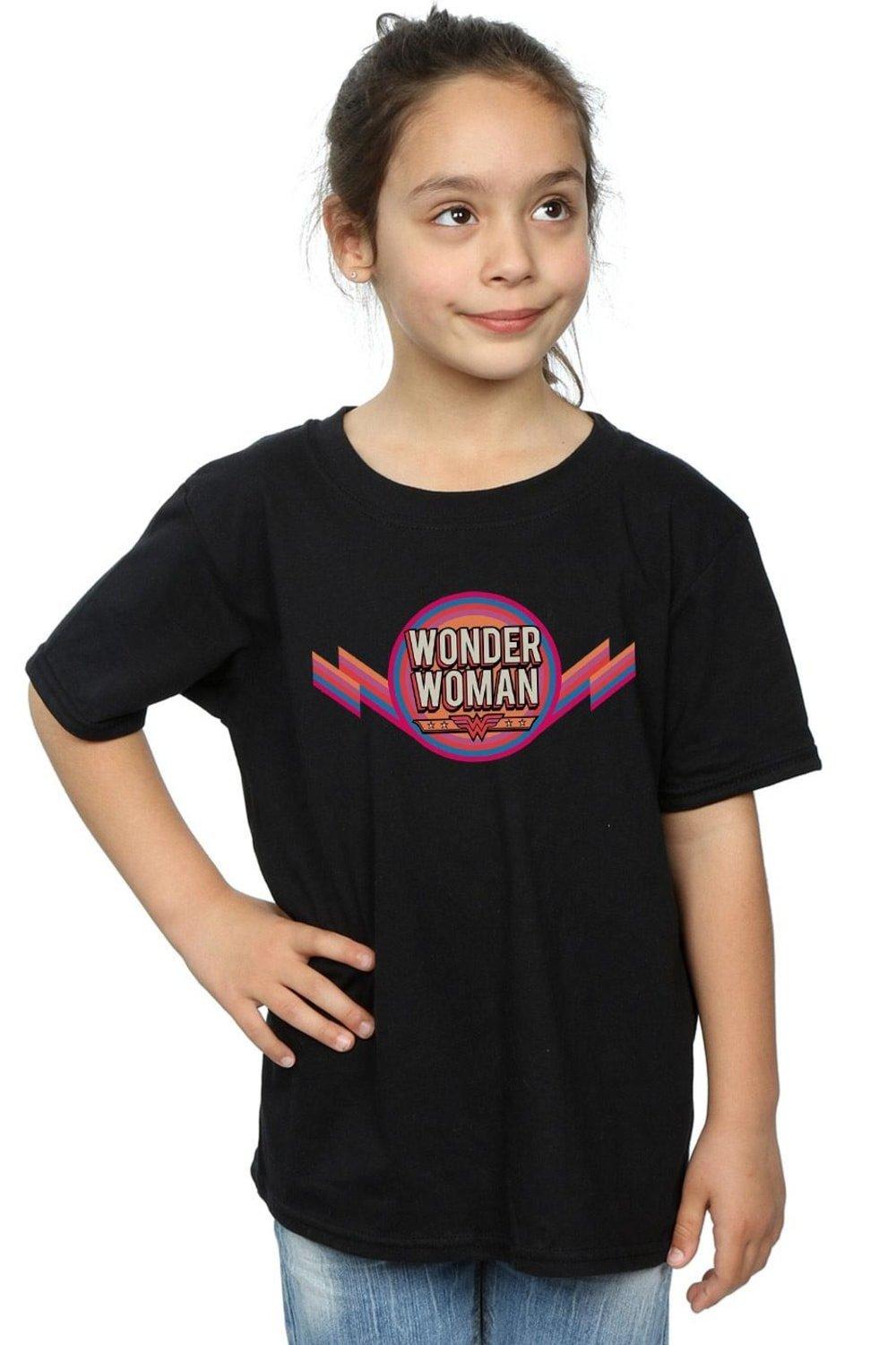 Wonder Woman Rainbow Logo Cotton T-Shirt