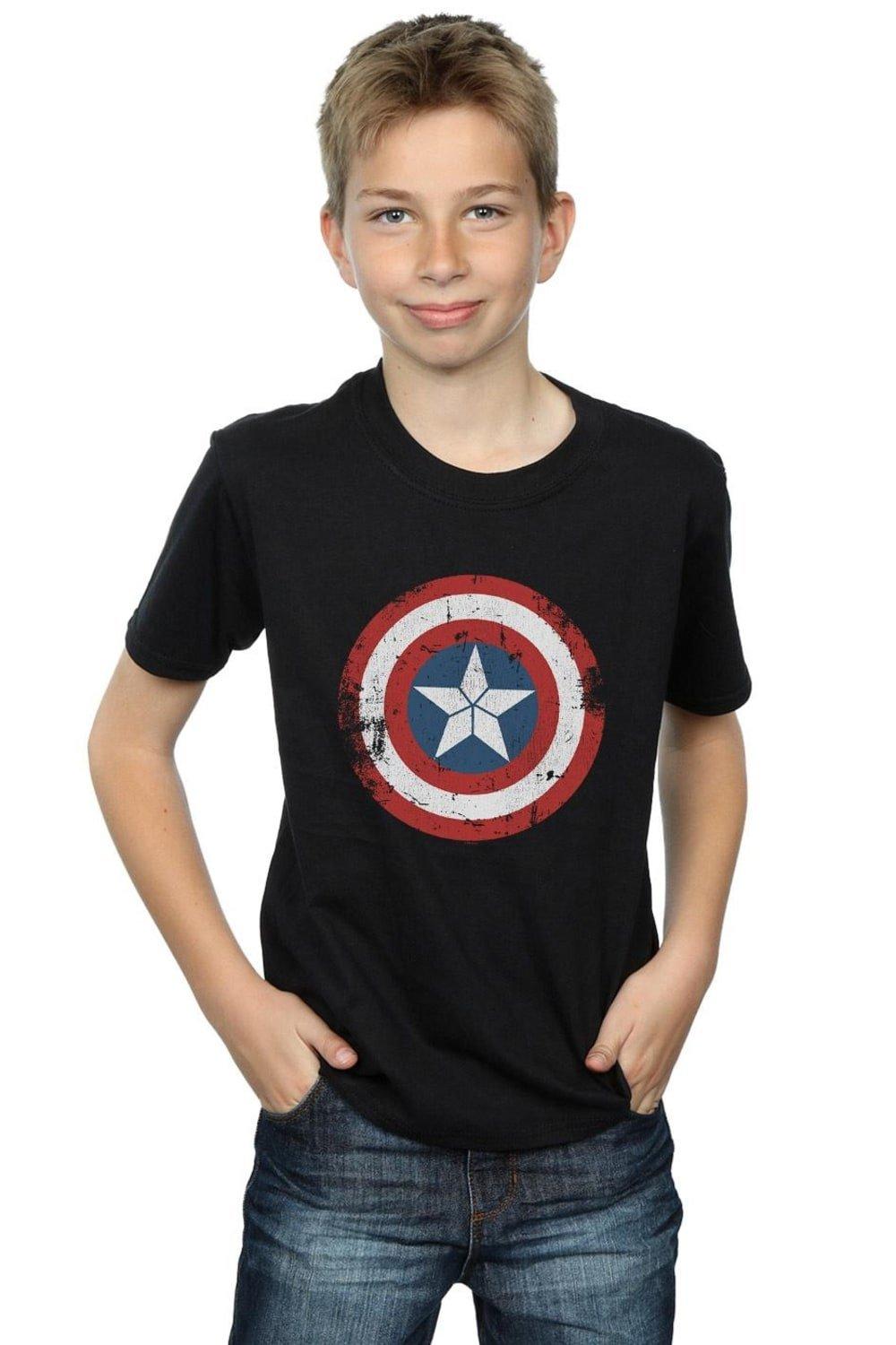Captain America Civil War Distressed Shield T-Shirt