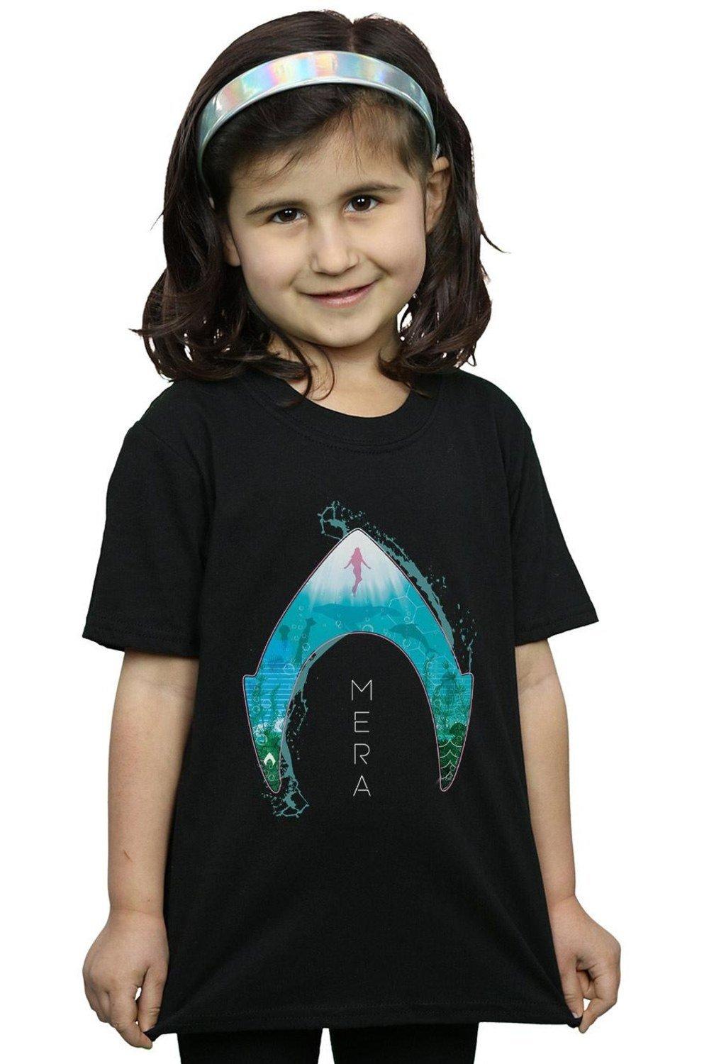 Aquaman Mera Ocean Logo Cotton T-Shirt