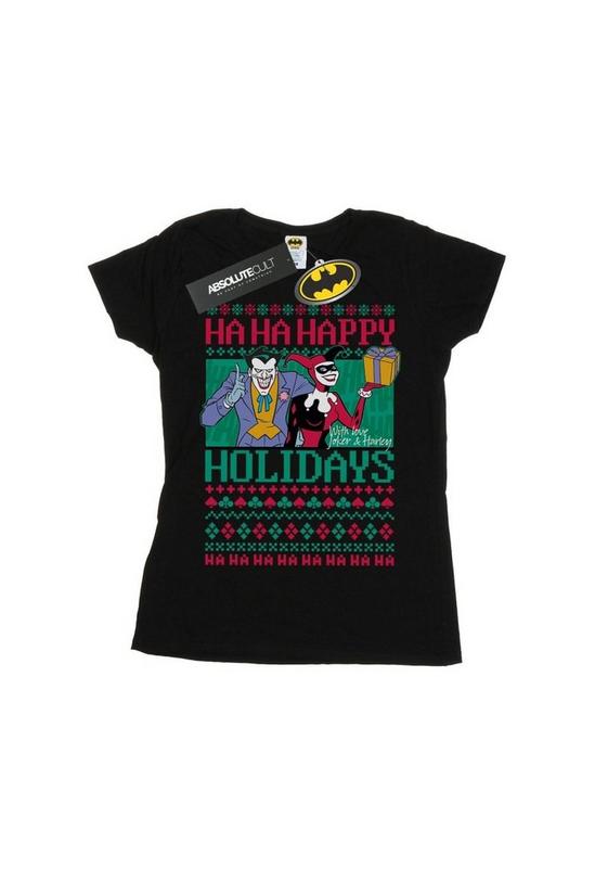 DC Comics Joker And Harley Quinn Ha Ha Happy Holidays Cotton T-Shirt 2