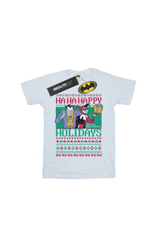 DC Comics Joker And Harley Quinn Ha Ha Happy Holidays Cotton Boyfriend T-Shirt 2