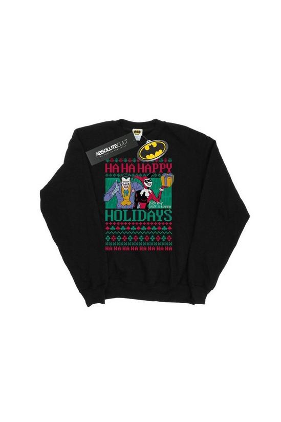 DC Comics Joker And Harley Quinn Ha Ha Happy Holidays Sweatshirt 2
