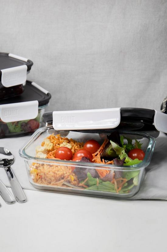 BUILT New York Professional Glass 900ml Lunch Box with Cutlery 1