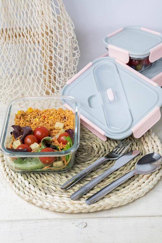 BUILT New York Mindful Glass 900ml Lunch Box with Cutlery 1