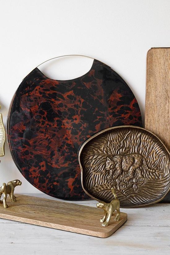 Artesa Mango Wood Rectangular Serving Platter with Leopard Handles 3