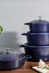 MasterClass Shallow Metallic Blue 4 Litre Casserole Dish with Lid thumbnail 2