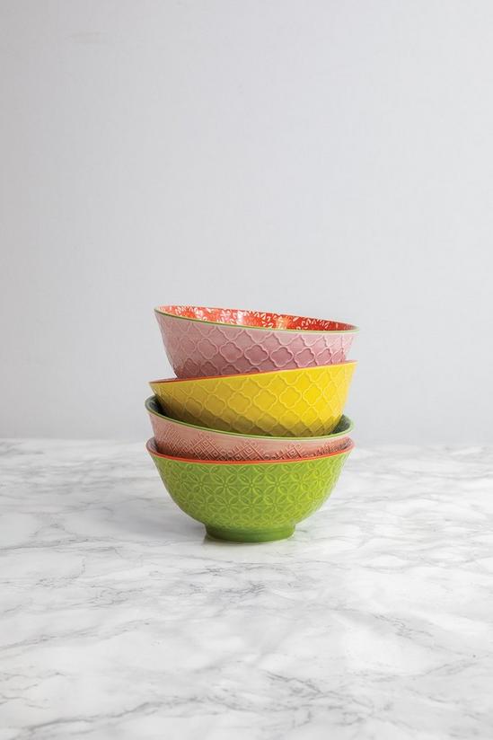 KitchenCraft Set of 4  'Brights' Designs Cereal Bowl Set in Gift Box 1