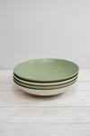 KitchenCraft Set of 4 Green and White Pasta Bowls in Gift Box, Lead-Free Glazed Stoneware thumbnail 1