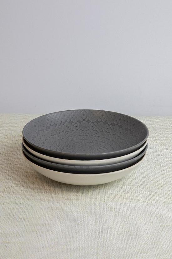KitchenCraft Set of 4 Pasta Bowls in Gift Box, Lead-Free Glazed Stoneware 1
