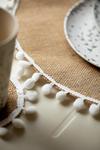 Natural Elements Set of 4 Woven Hessian Placemats with Pom Pom Decorations thumbnail 4