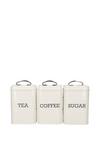 Living Nostalgia Antique Cream Tea, Coffee and Sugar Canisters in Gift Box, Steel thumbnail 1