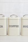 Living Nostalgia Antique Cream Tea, Coffee and Sugar Canisters in Gift Box, Steel thumbnail 2